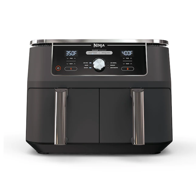 Ninja DZ401 Foodi 10 Quart 6-in-1 DualZone XL 2-Basket Air Fryer with 2 Independent Frying Baskets. Match Cook & Smart Finish to Roast. Broil. Dehydrate & More for Quick. Easy Family-Sized Meals. Grey