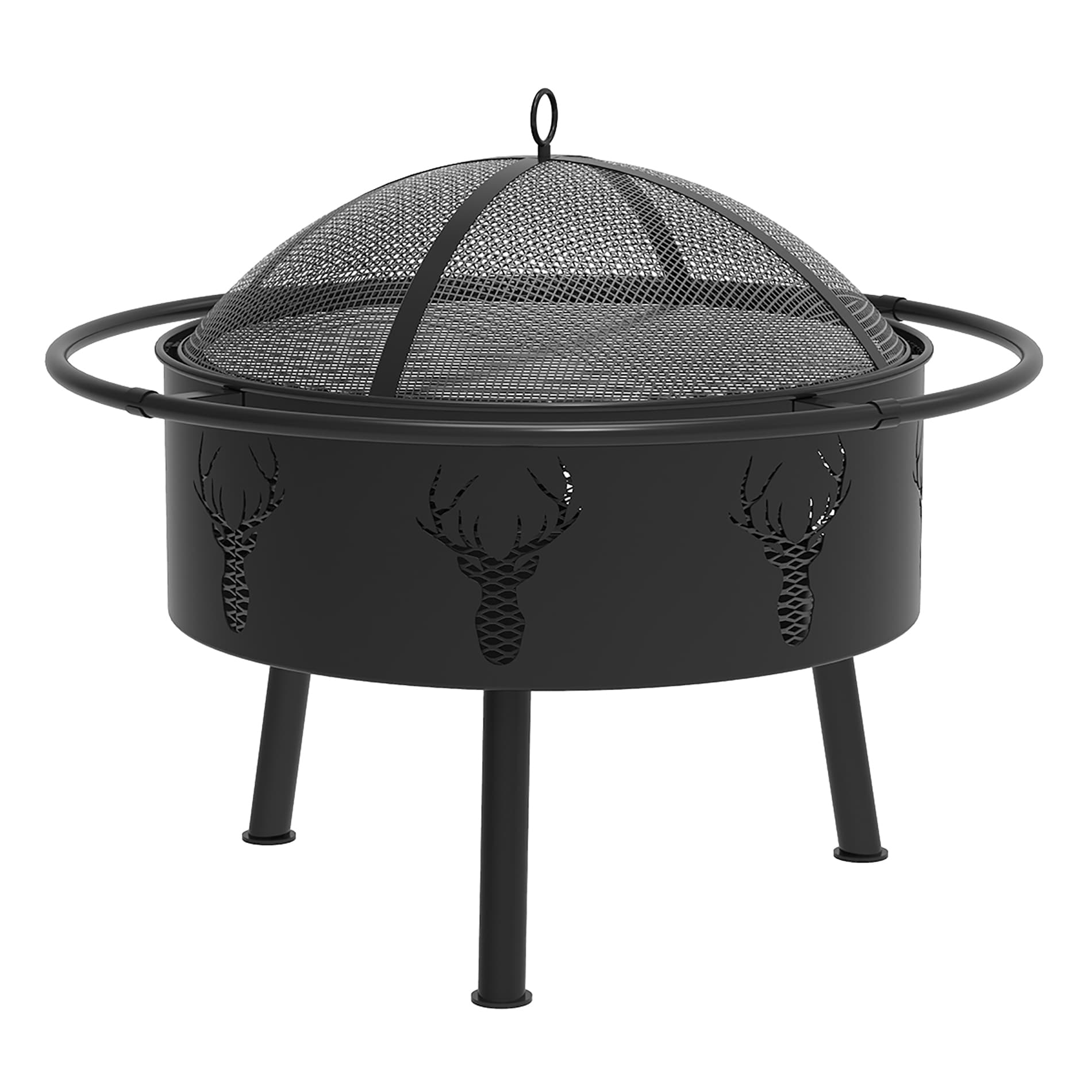 Blue Sky Outdoor Living 32.28-in W Black Steel Wood-Burning Fire Pit