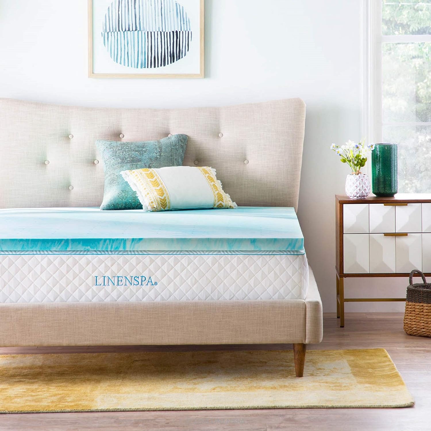 Linenspa 2 Inch Mattress Topper Full - Gel Swirl Memory Foam Full Mattress Topper – CertiPUR-US Certified - Full Foam Pad