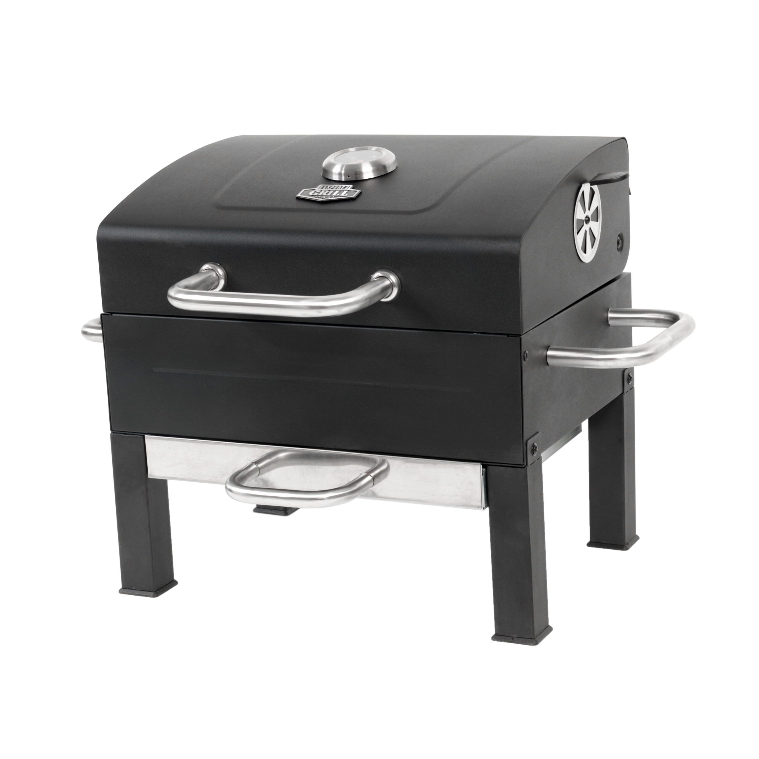 Expert Grill Premium Portable Charcoal Grill. Black and Stainless Steel