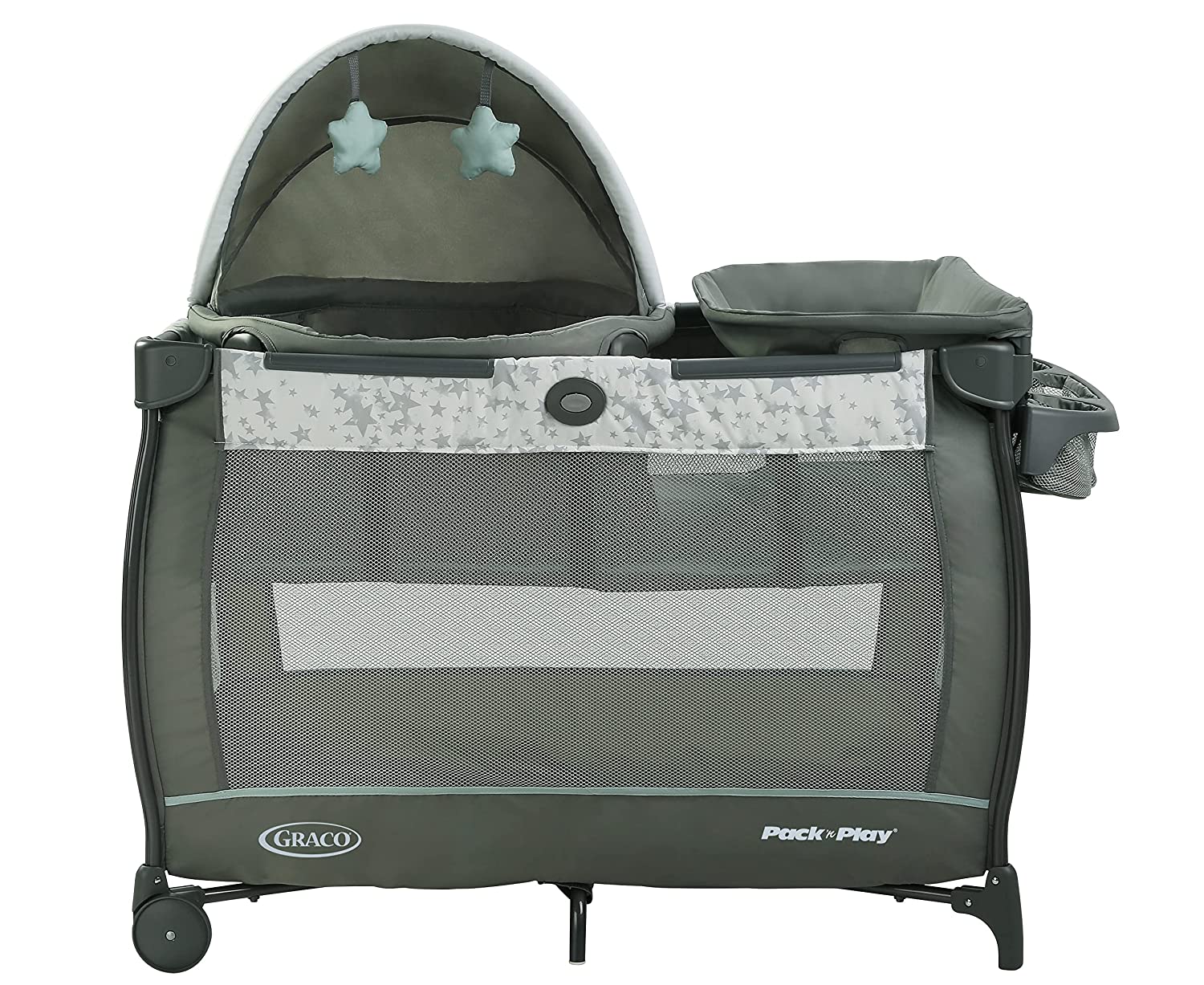 Graco Pack ‘n Play Travel Dome Playard | Includes Travel Bassinet. Full-Size Infant Bassinet. and Diaper Changer. Oskar