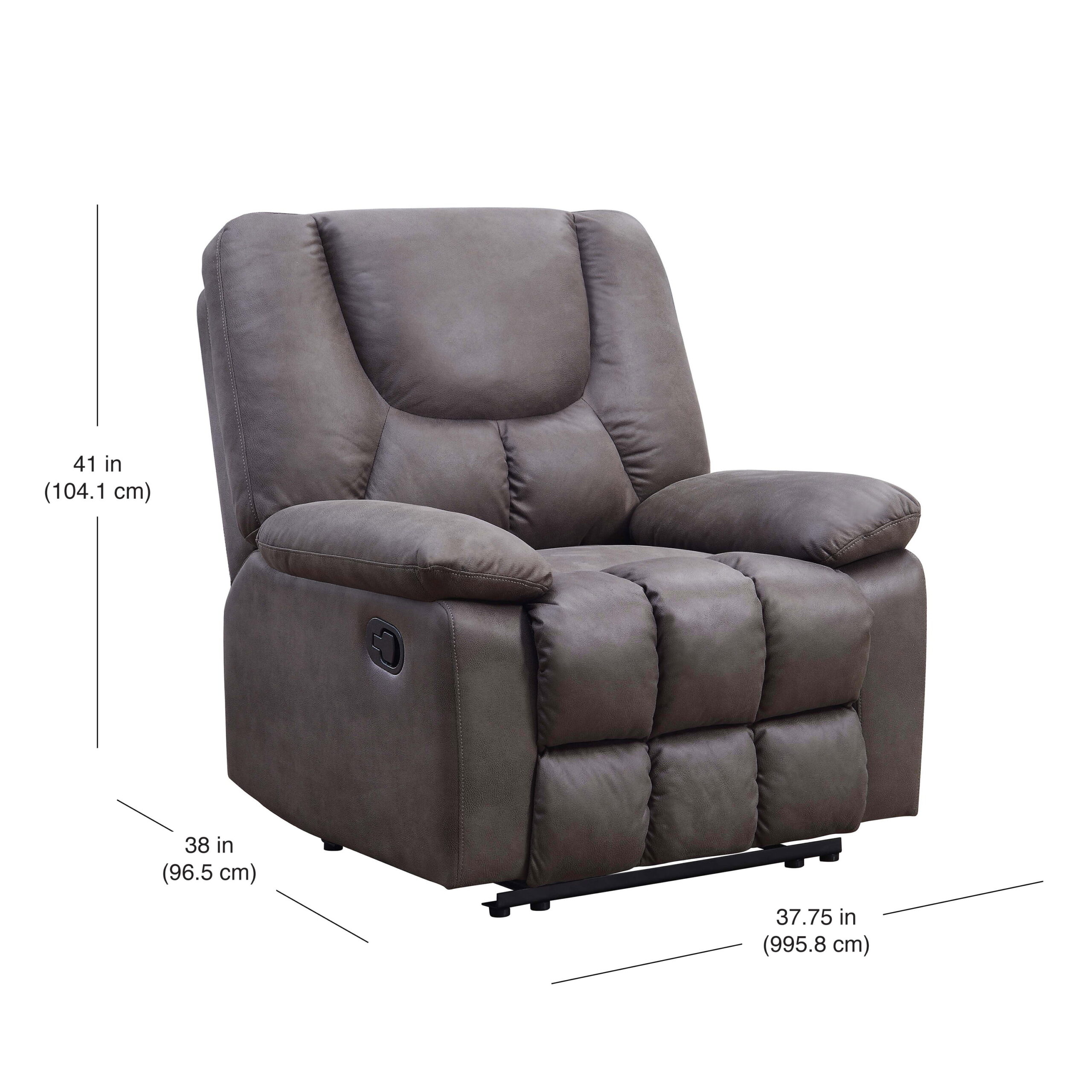 Serta Big & Comfortable Recliner. Supports up to 350 lbs. Gray Faux Leather
