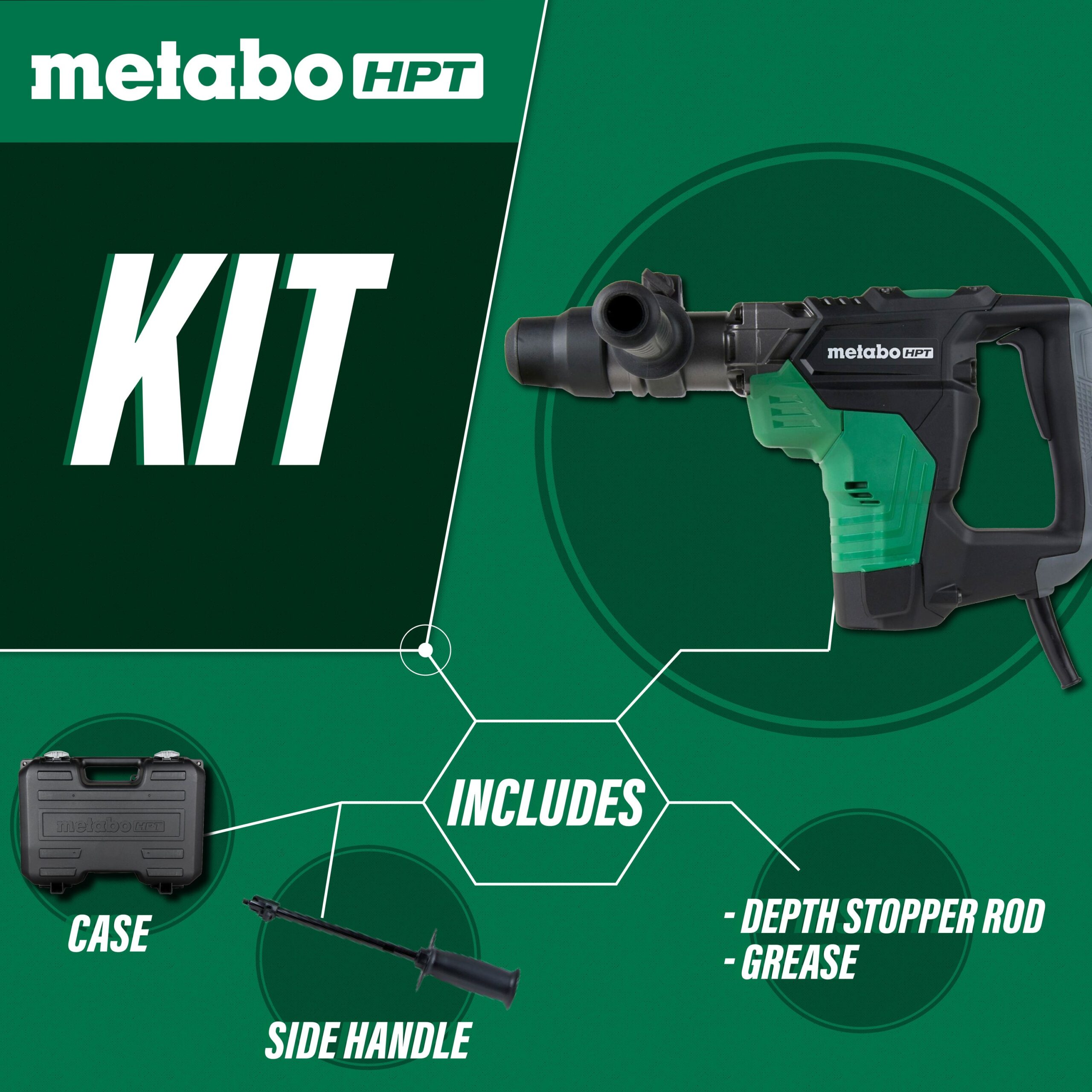 Metabo HPT 1-9/16-in Sds-max Corded Rotary Hammer Drill (Included)