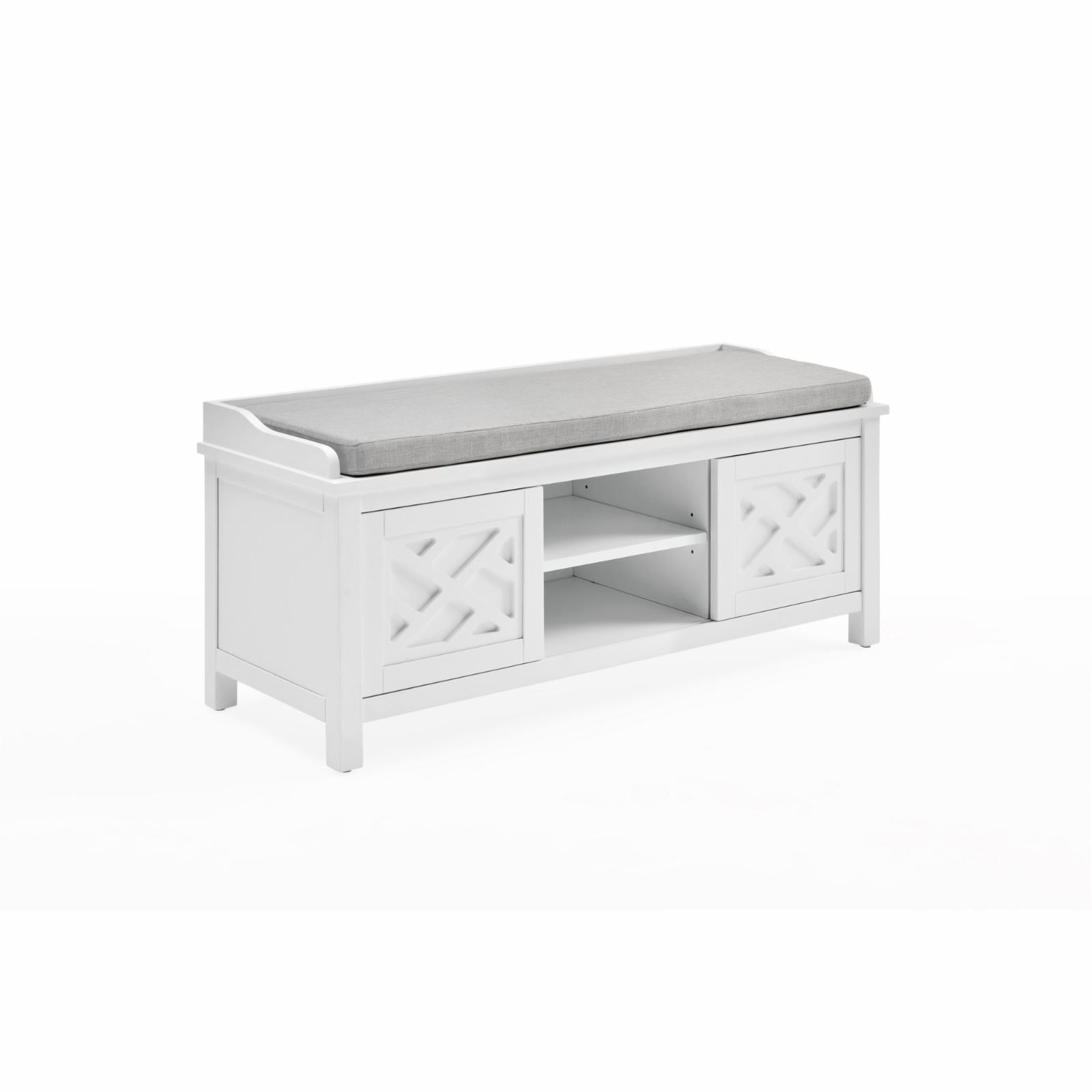 Alaterre Coventry Storage Bench. Dove Gray and White