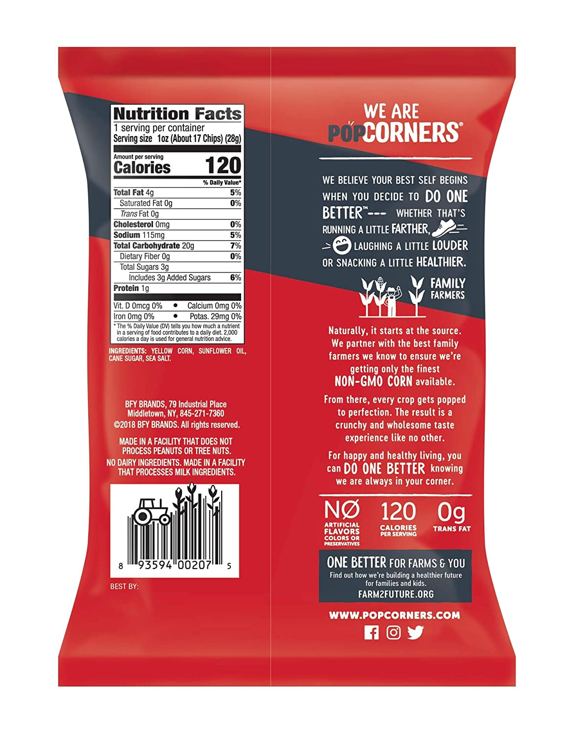 Popcorners Snack Pack. Gluten Free. Vegan Snack Kettle Corn. 1 Oz (Pack of 20)