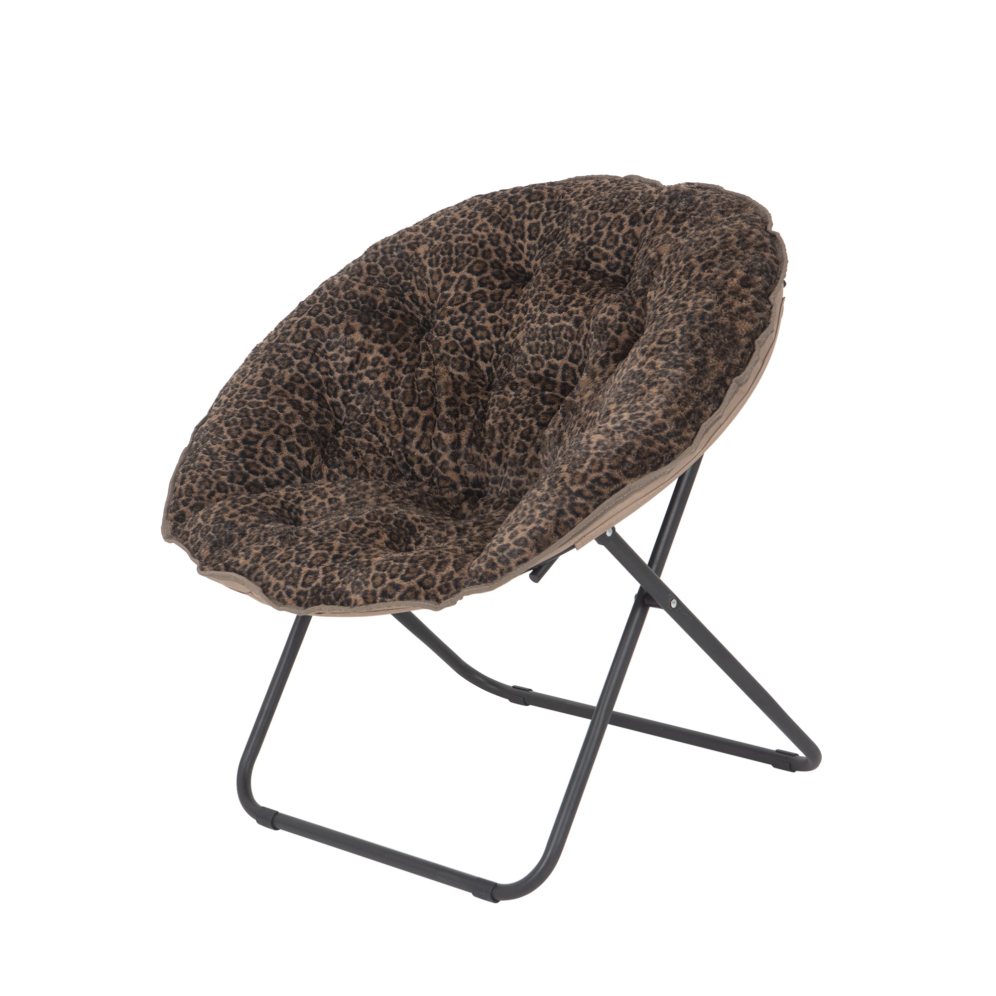 Mainstays Plush Faux Fur Saucer Chair. Cheetah