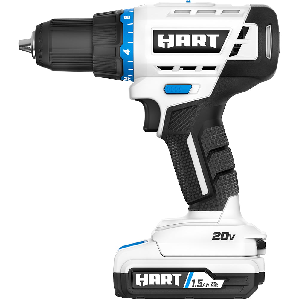 HART 20-Volt Cordless 1/2-inch Drill/Driver Kit. (1) 1.5Ah Lithium-Ion Battery. Gen 2