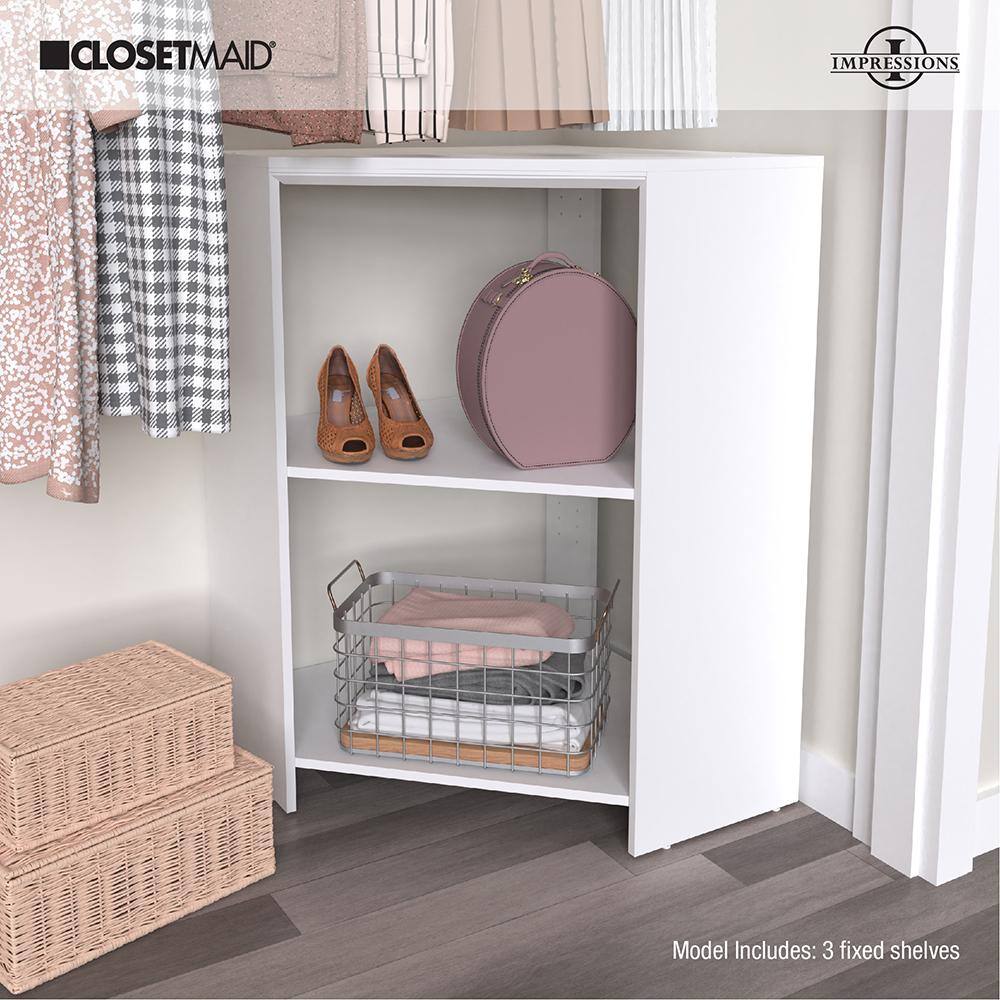 ClosetMaid 14815 Impressions 28.7 in. x 28.7 in. x 41.1 in. White Laminate Corner Unit