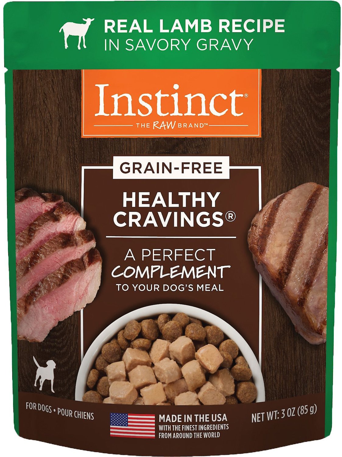 Instinct Healthy Cravings Grain-Free Cuts & Gravy Real Lamb Recipe Wet Dog Food Topper