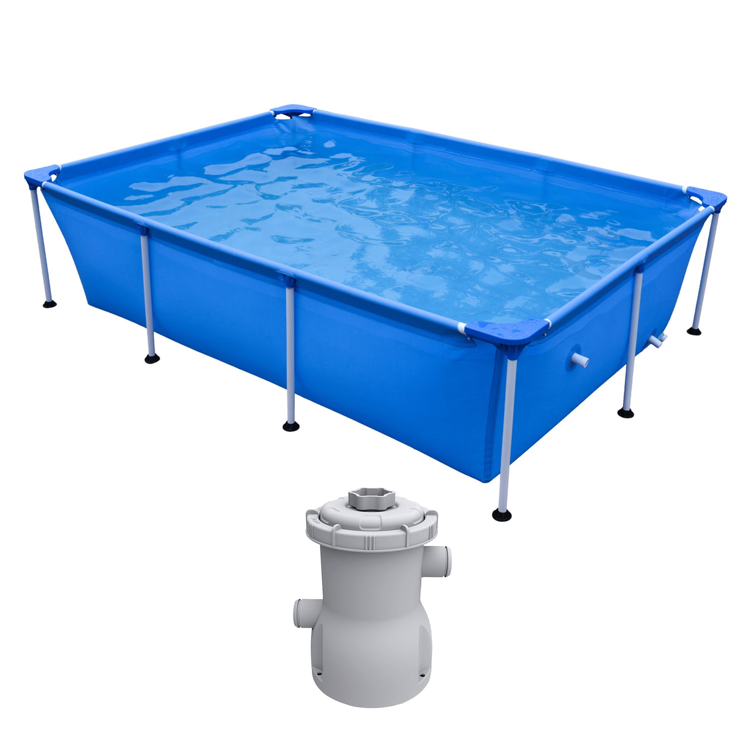 JLeisure 8.5 x 6 Ft Above Ground Pool Bundle w/ Cartridge Filter Pump