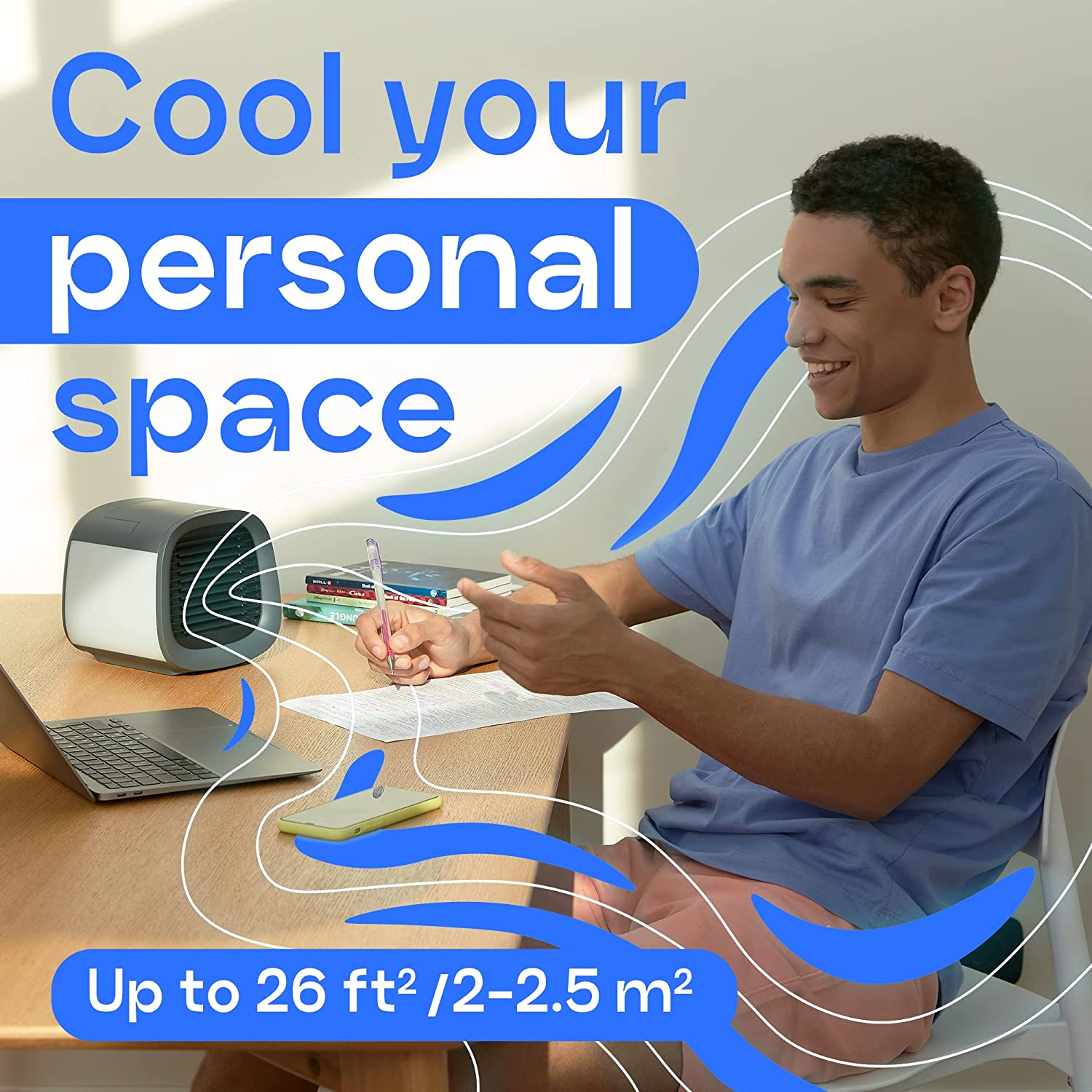 Evapolar evaCHILL Portable Conditioner Small Personal Evaporative Air Cooler and Humidifier Fan Mini AC. medium. Opaque White