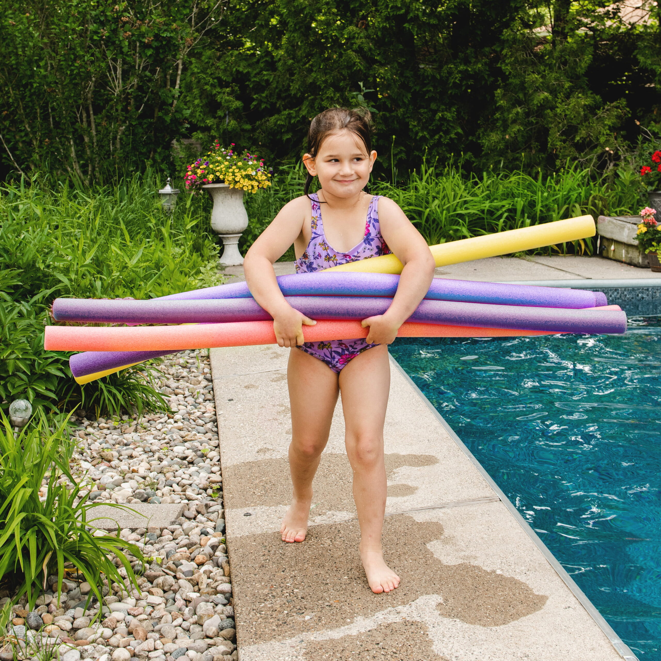 Big Joe Swim Noodle 40 Pack Pool Noodles. Assorted Coral. Purple. Yellow Foam. 4 feet