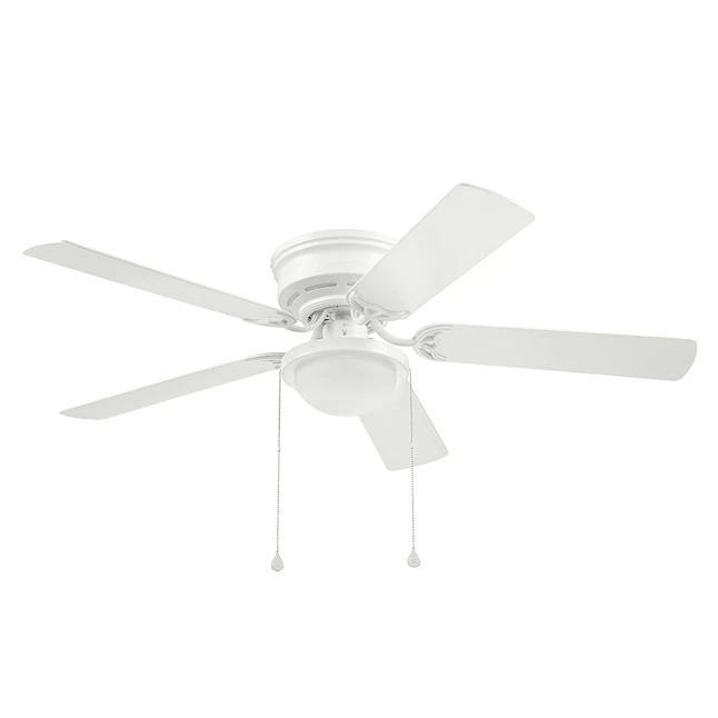 Harbor Breeze  Armitage 52-in White LED Indoor Flush Mount Ceiling Fan with Light (5-Blade)