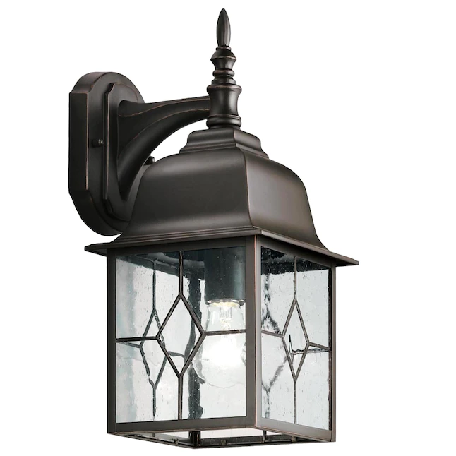 Harbor Breeze  Litshire 1-Light 15.62-in Oil-Rubbed Bronze Outdoor Wall Light