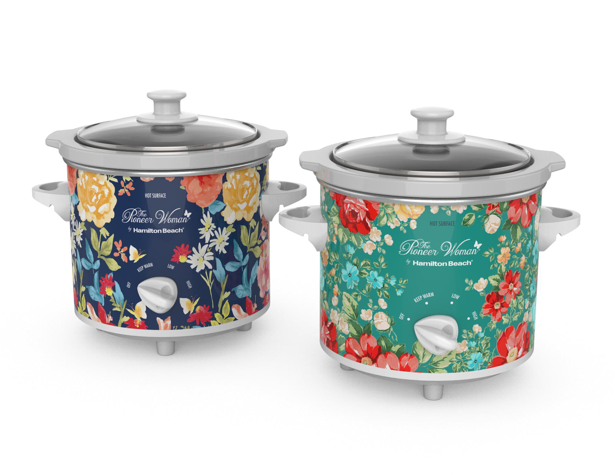 The Pioneer Woman Fiona Floral and Vintage Floral 1.5-Quart Slow Cookers. Set of 2