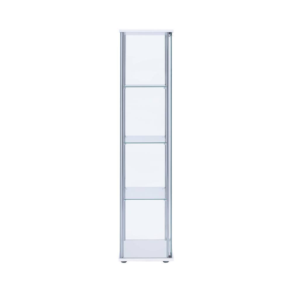 Coaster Home Furnishings  White and Clear Curio Cabinet with 4 Glass Shelves