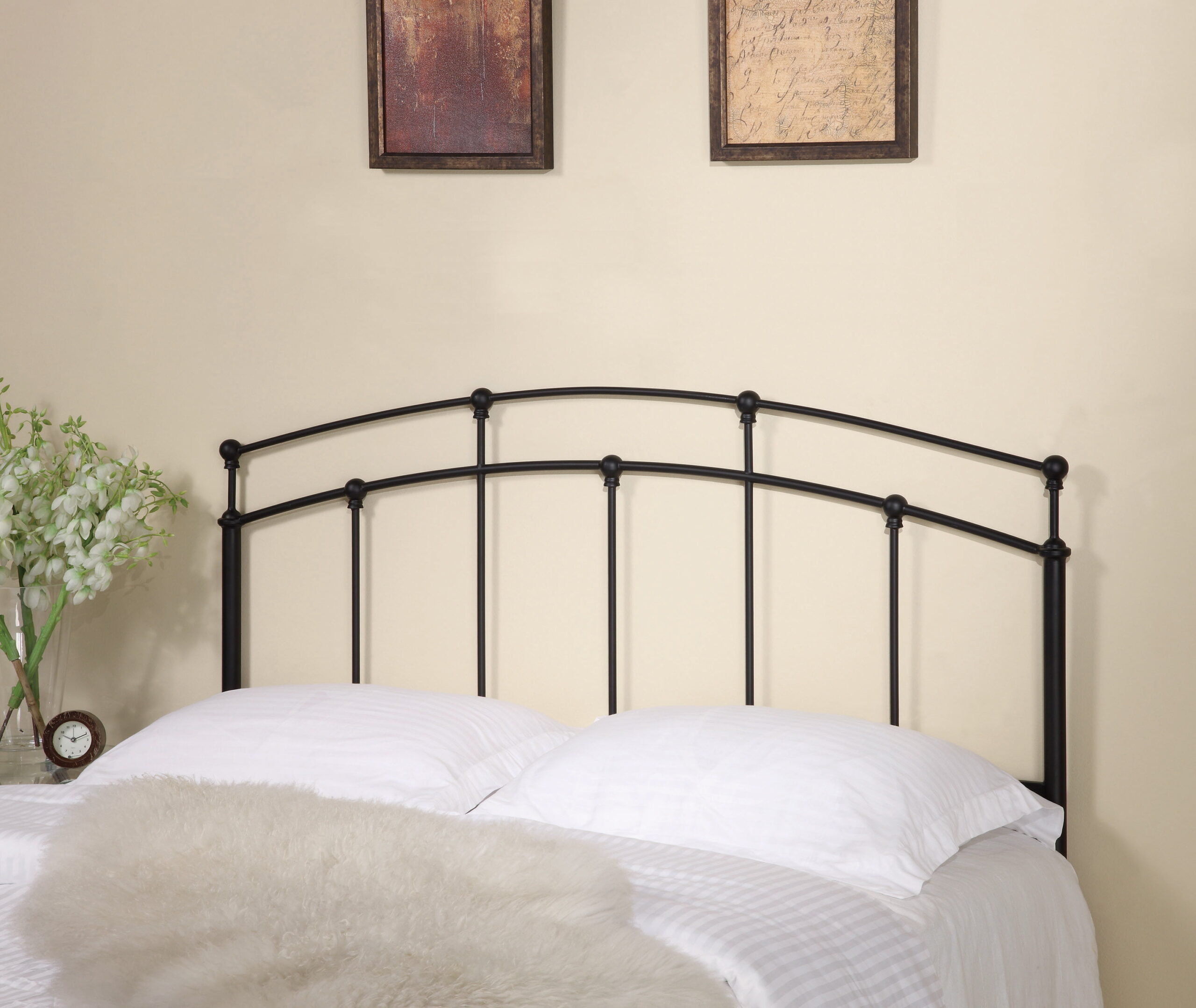 Full/Queen Metal Arched Headboard Black