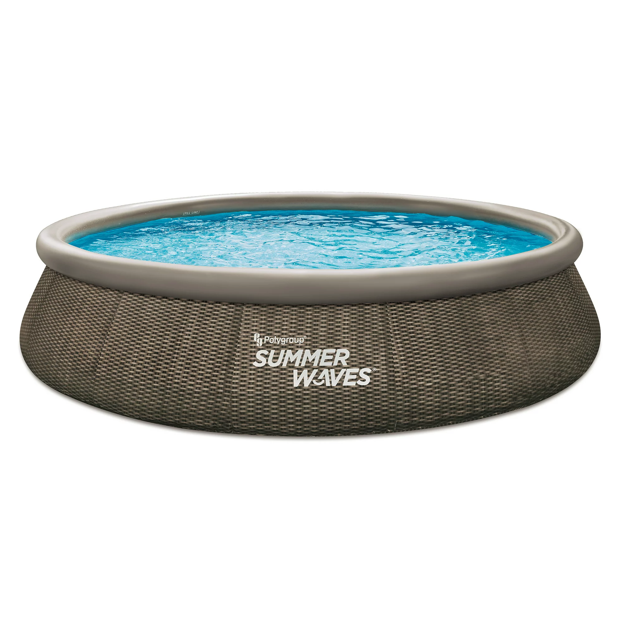 Summer Waves 15 ft Dark Double Rattan Quick Set Pool. Round. Ages 6+. Unisex