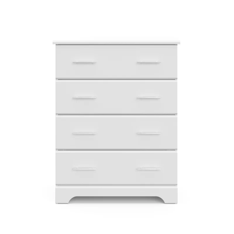 Storkcraft 03664-101 Brookside 4-Drawer White Dresser 39.76 in. H x 30.91 in. W x 16.73 in. D