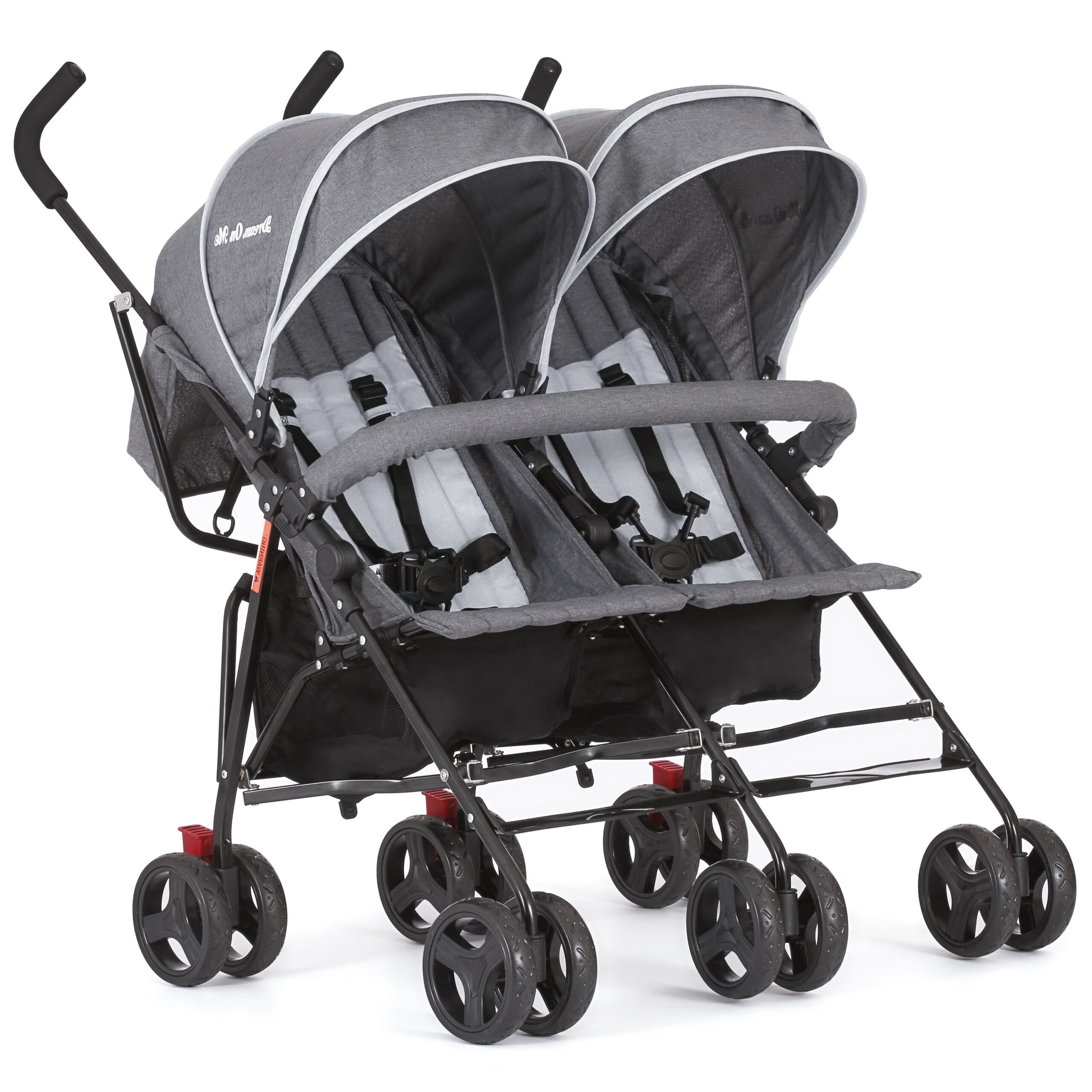Dream On Me Volgo Twin Umbrella Stroller. Dark and Light Grey
