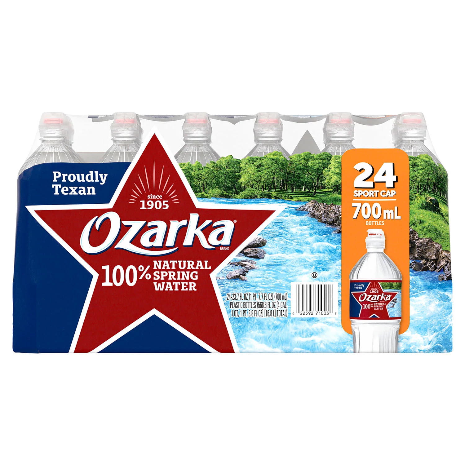 Ozarka Sportcap 100% Natural Spring Water (23.7 fl. oz.. 24 pk.)