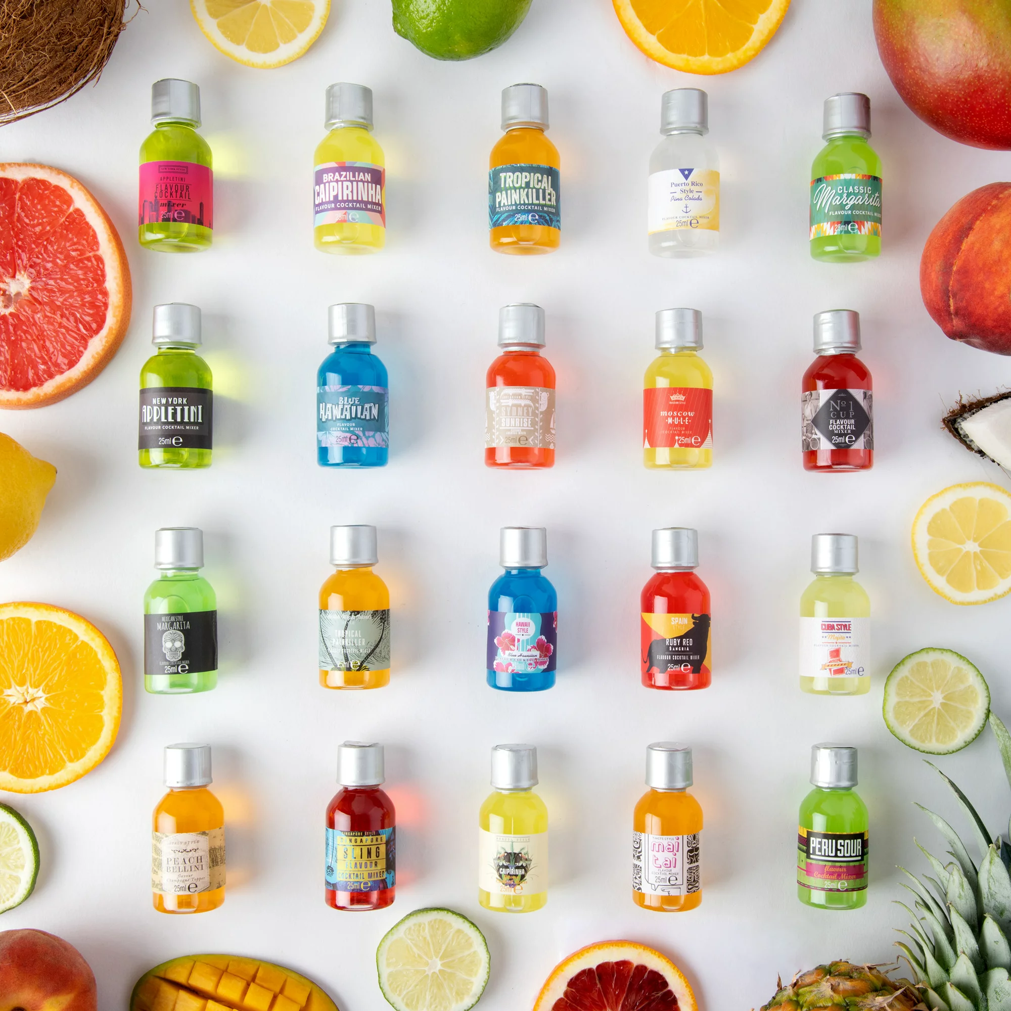 Thoughtfully Cocktails. Mix and Match Cocktail Mixer Mini Sampler Gift Set. 20-Pack (Contains NO Alcohol)