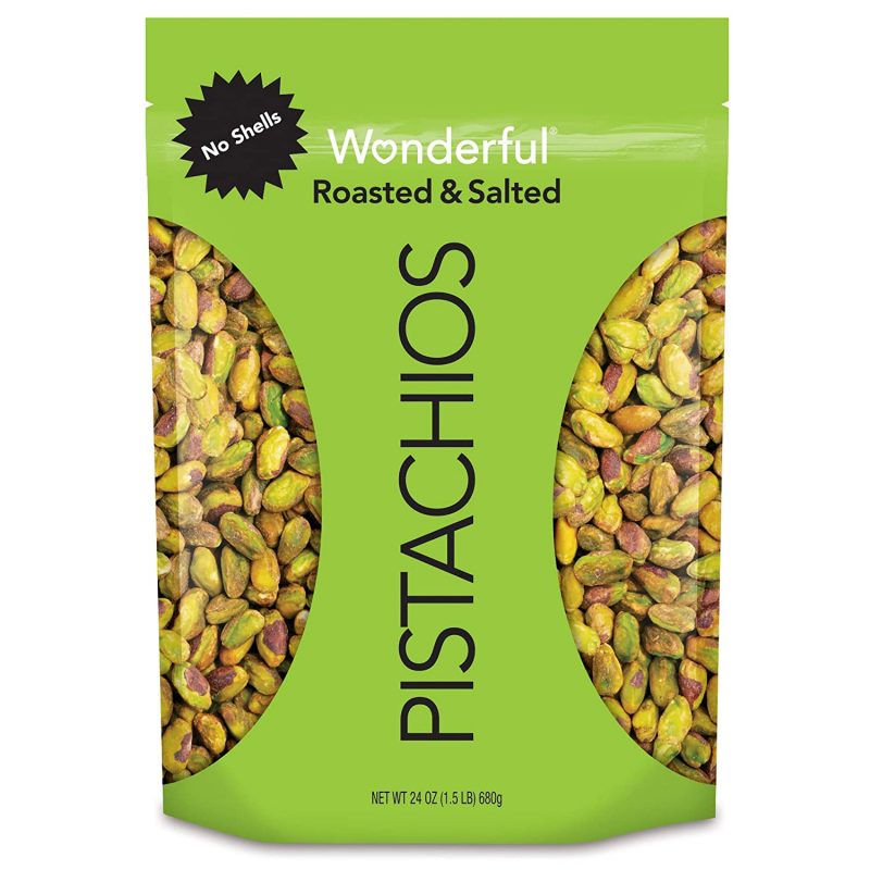 Wonderful Pistachios. No Shells. Roasted & Salted. 24 Ounce Resealable Bag