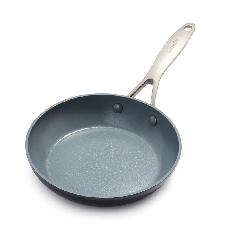 GreenPan Valencia Pro Hard Anodized Healthy Ceramic Nonstick 8″ Frying Pan Skillet. PFAS-Free. Induction. Dishwasher Safe. Oven Safe. Gray