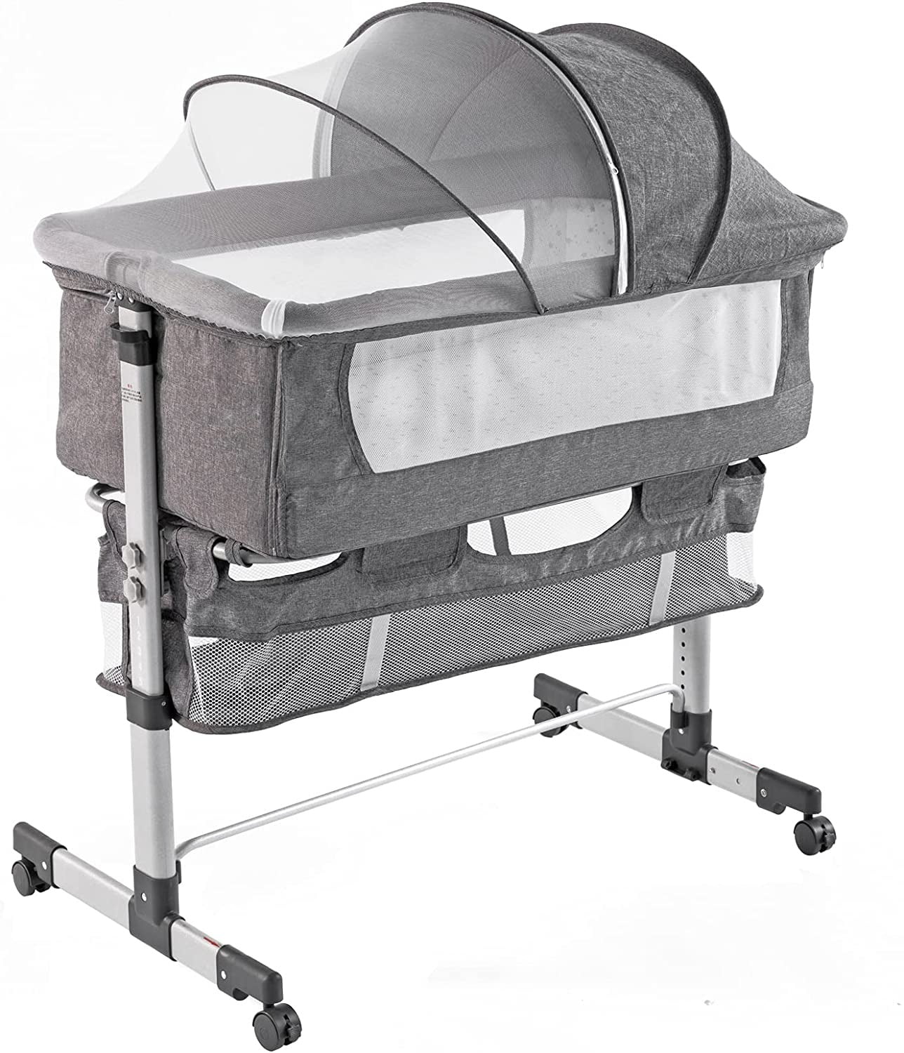 Lamberia 3 in 1 Bassinet for Baby. Easy Folding Sleeper with Mattress for Newborn Infant/Baby Boy/Baby Girl (Grey)