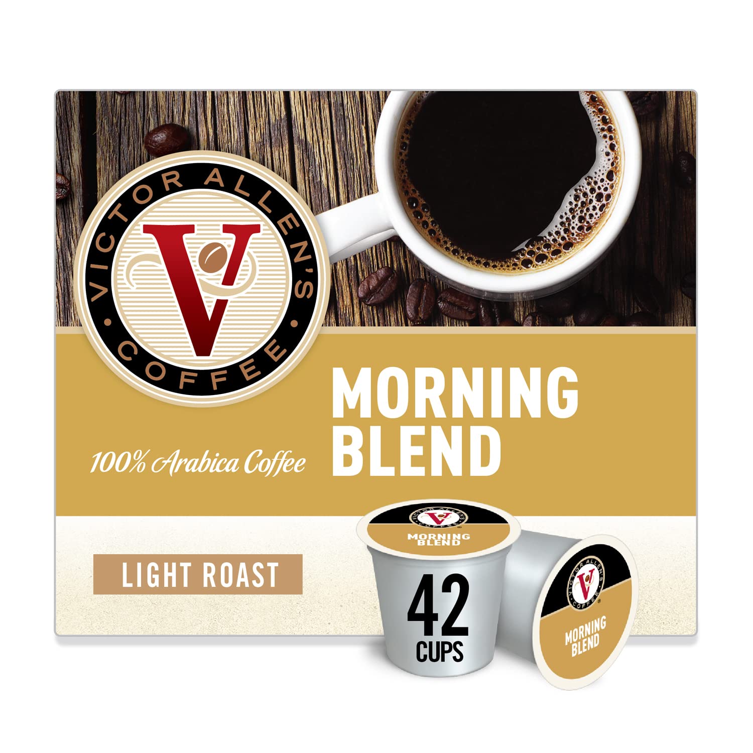 Victor Allen-s Coffee K Cups. Morning Blend Single Light Roast Coffee. 42 Count. Keurig 2.0 Brewer Compatible