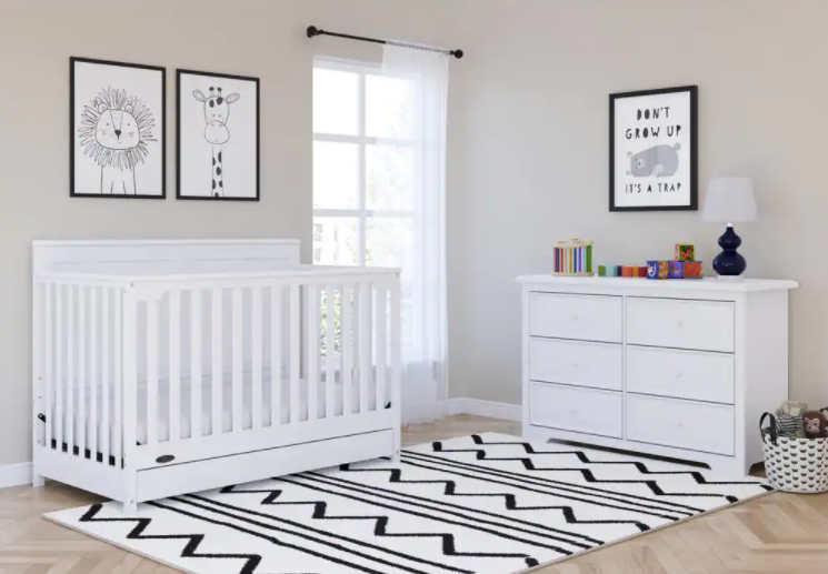 Graco Hadley 4-in-1 Convertible Crib with Drawer-White