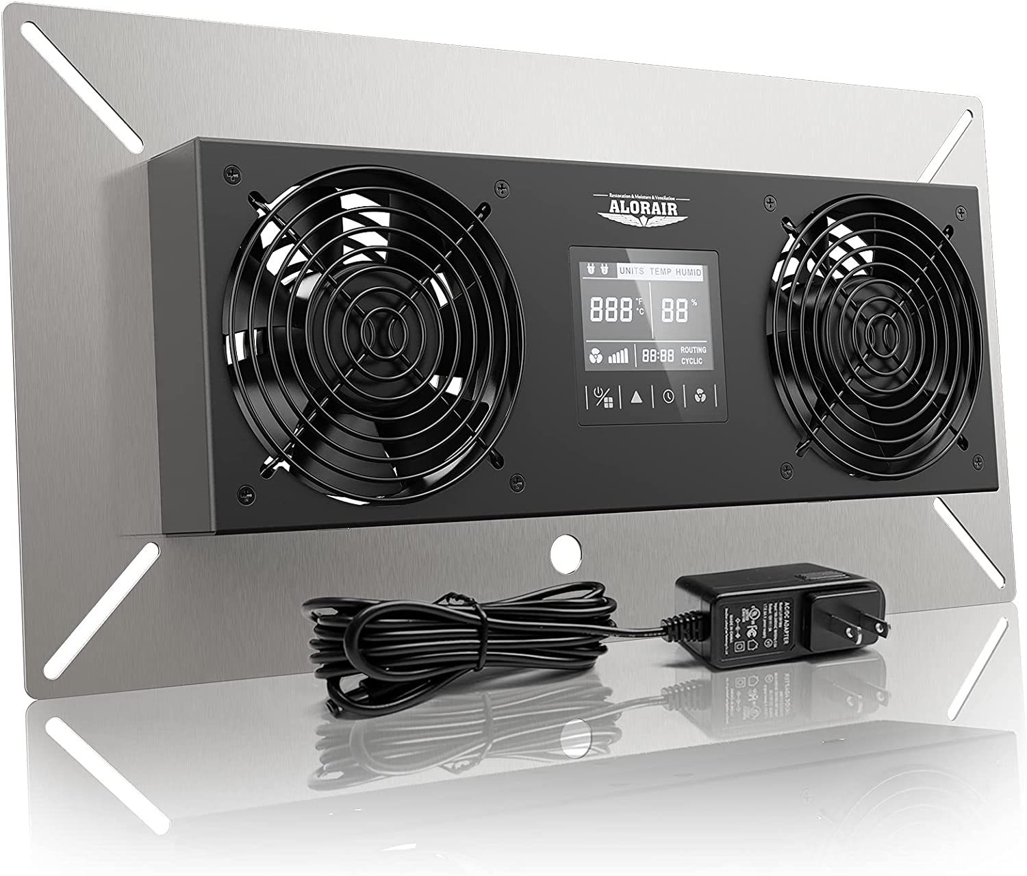 ALORAIR Crawlspace Ventilation Fan. Crawlspace Fan vent with Temperature Humidity Controller. Timing Cycle. Speed Control. for garage. shed. crawl space. basements. 240CFM (Air-out)