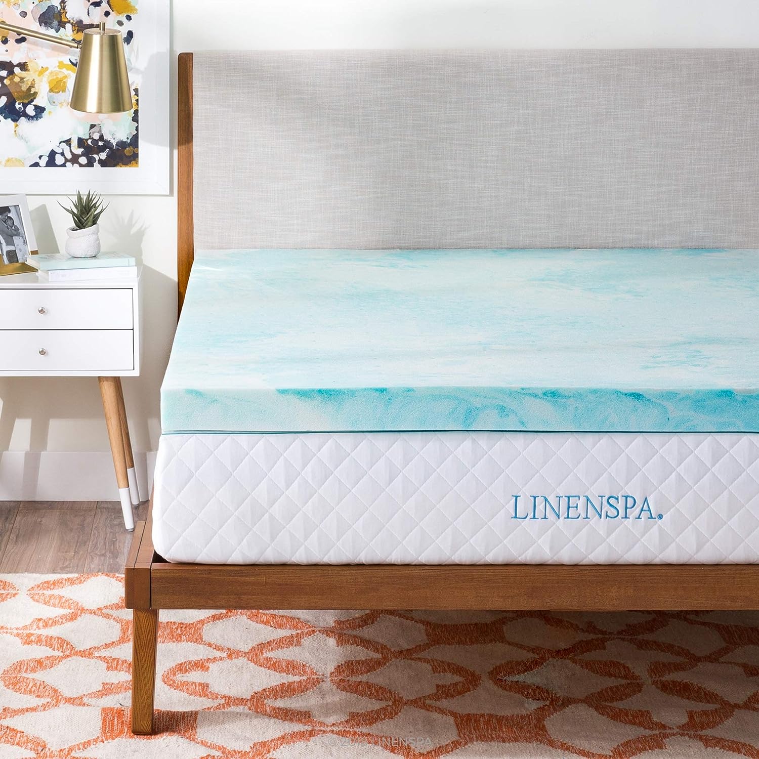 Linenspa 3 Inch Mattress Topper California King - Gel Swirl Memory Foam California King Mattress Topper – CertiPUR-US Certified - California King Foam Pad