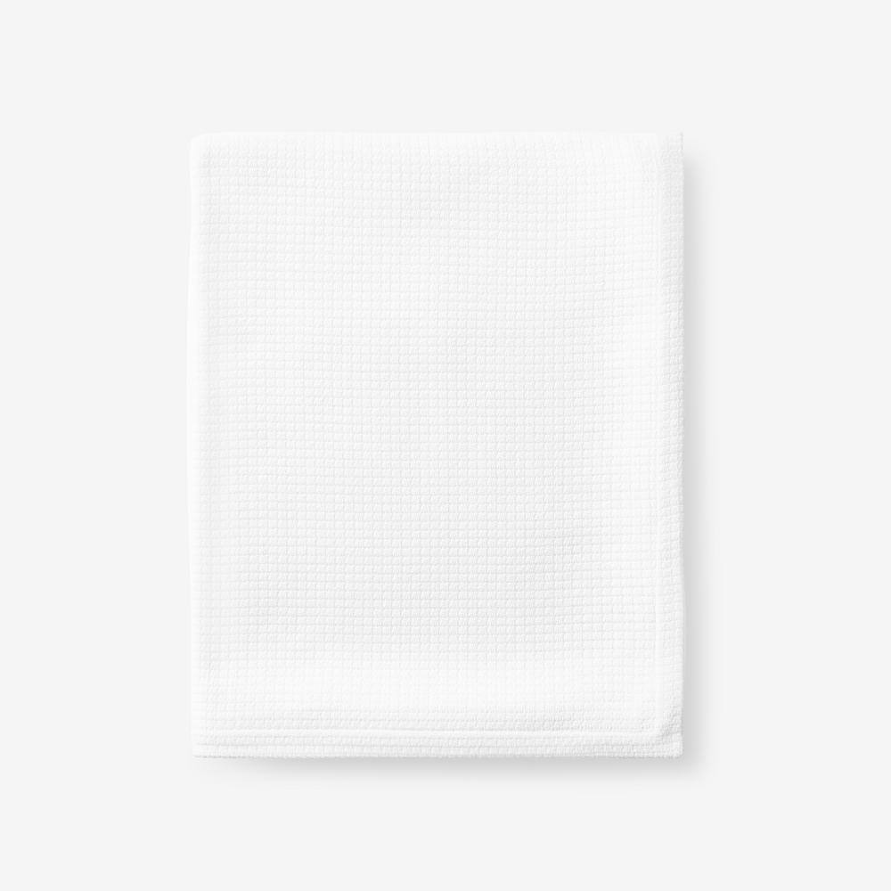 The Company Store  Cotton Weave White Solid Woven Throw Blanket - White