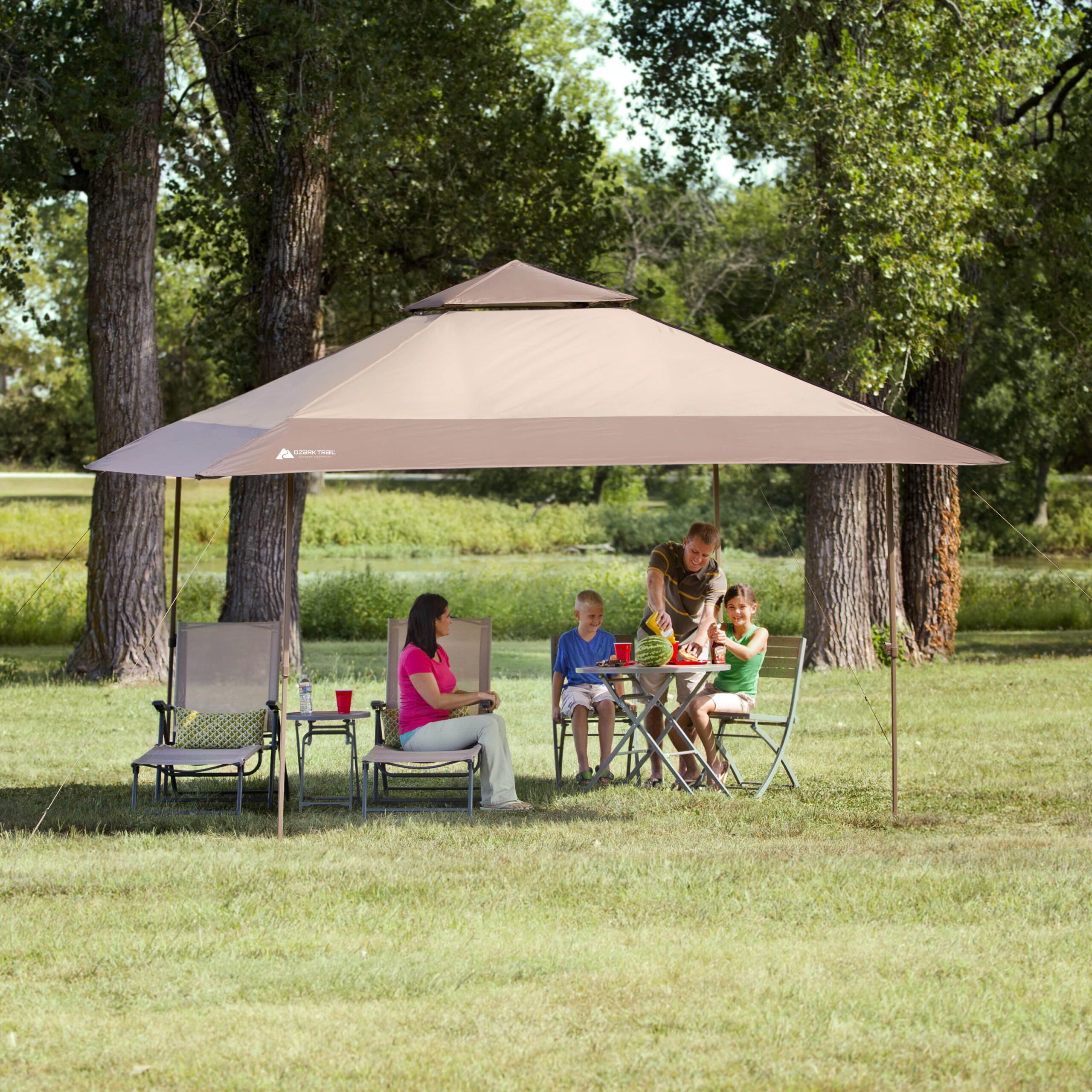 Ozark Trail 13′ x 13′ Beige Instant Outdoor Canopy with UV Protection