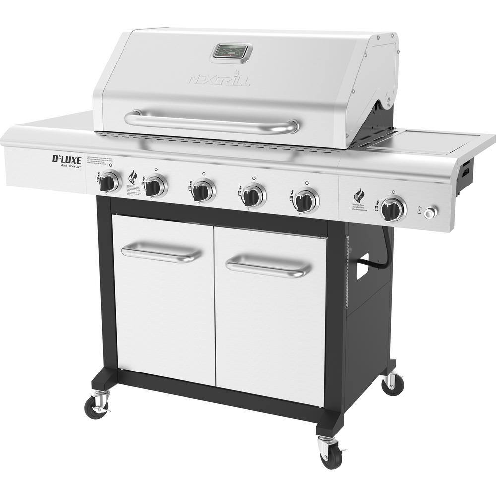 Nexgrill 5-Burner Propane Gas Grill in Stainless Steel and Black with Side Burner