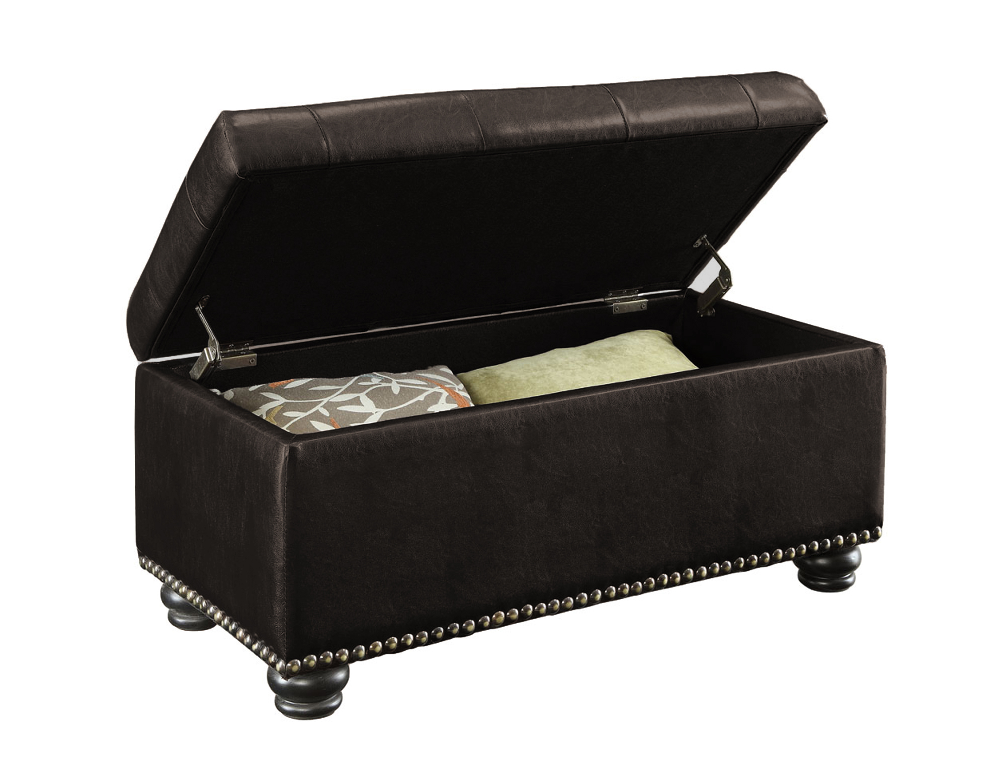 Convenience Concepts Designs4Comfort No Tools 7th Avenue Storage Ottoman. Espresso Faux Leather