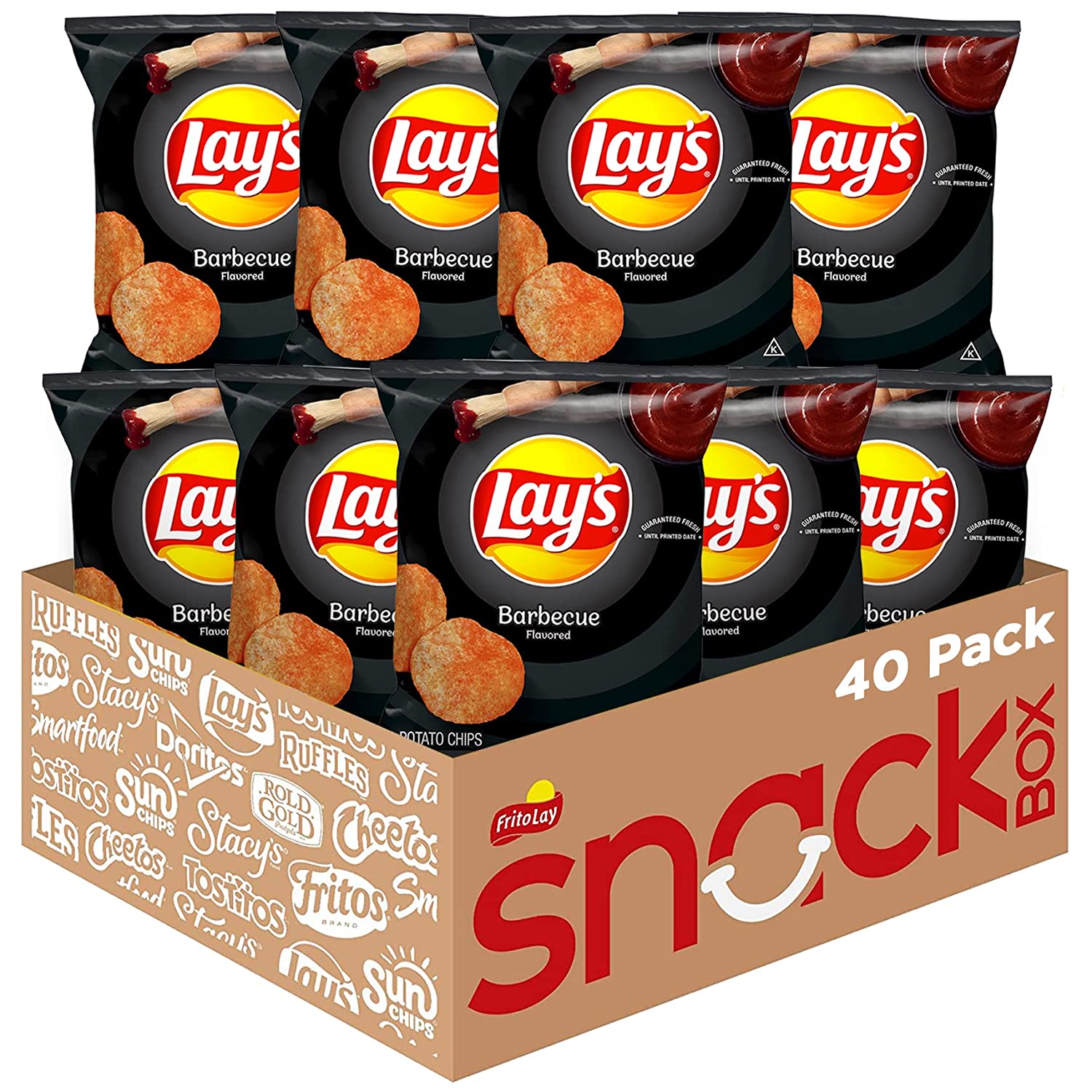 Lay-s Potato Chips Barbecue Pack. 1 Ounce (Pack of 40)