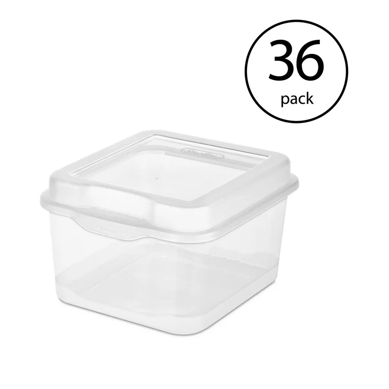 Sterilite Clear Plastic Flip Top Latching Storage Box Container w/ Lid (36 Pack)
