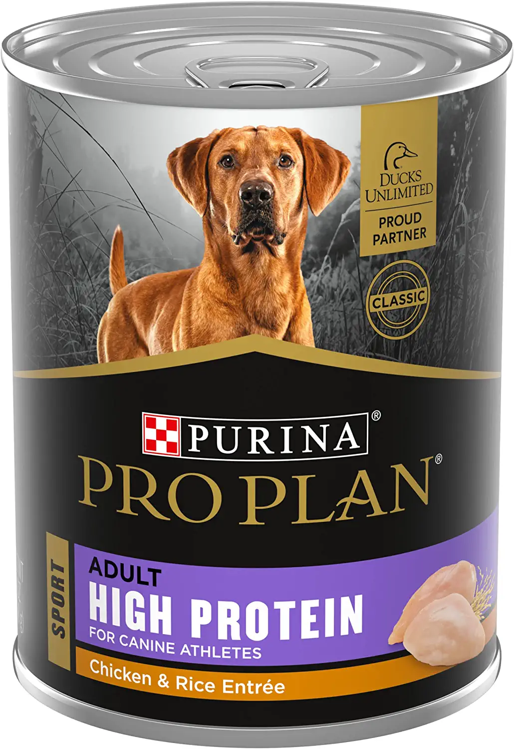 Purina Pro Plan Sport High Protein Chicken and Rice Entrée Wet Dog Food. 13-oz can. case of 12