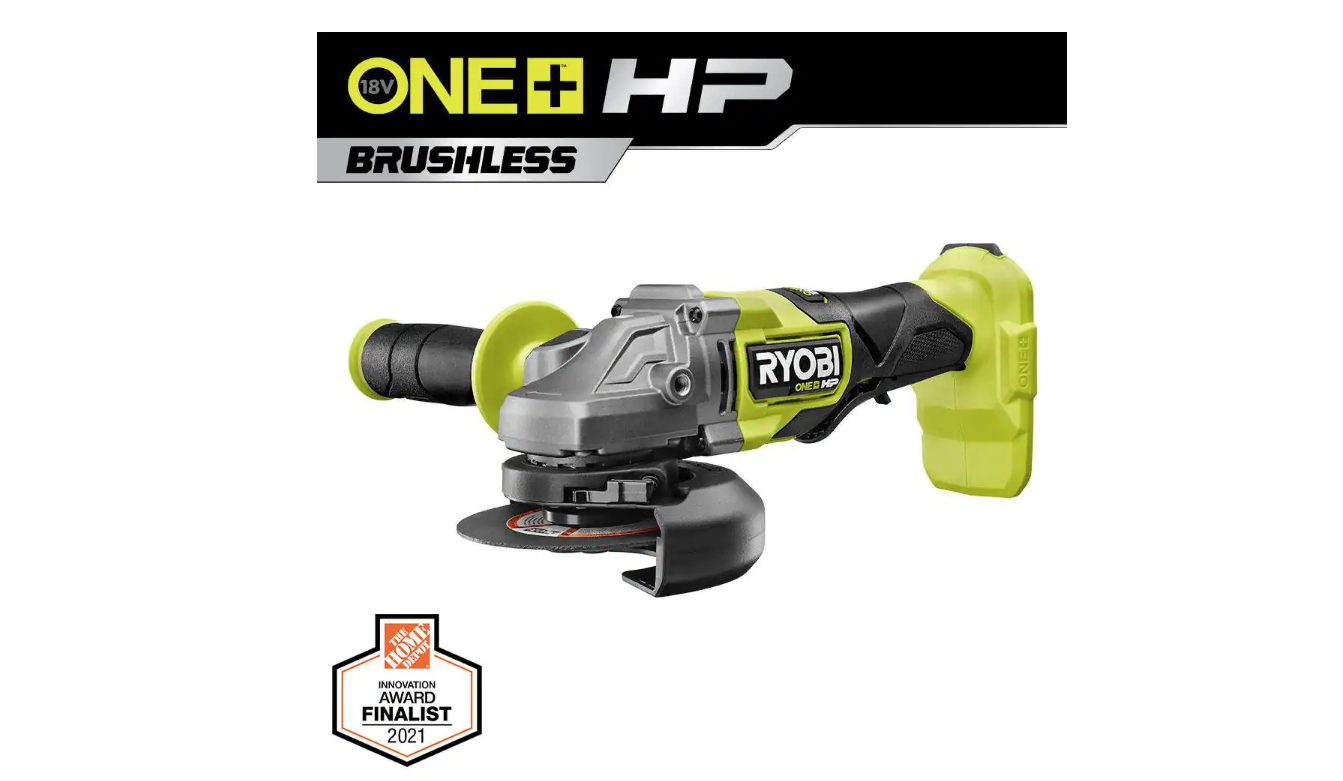 RYOBI PBLAG01B ONE+ HP 18V Brushless Cordless 4-1/2 in. Angle Grinder (Tool Only)
