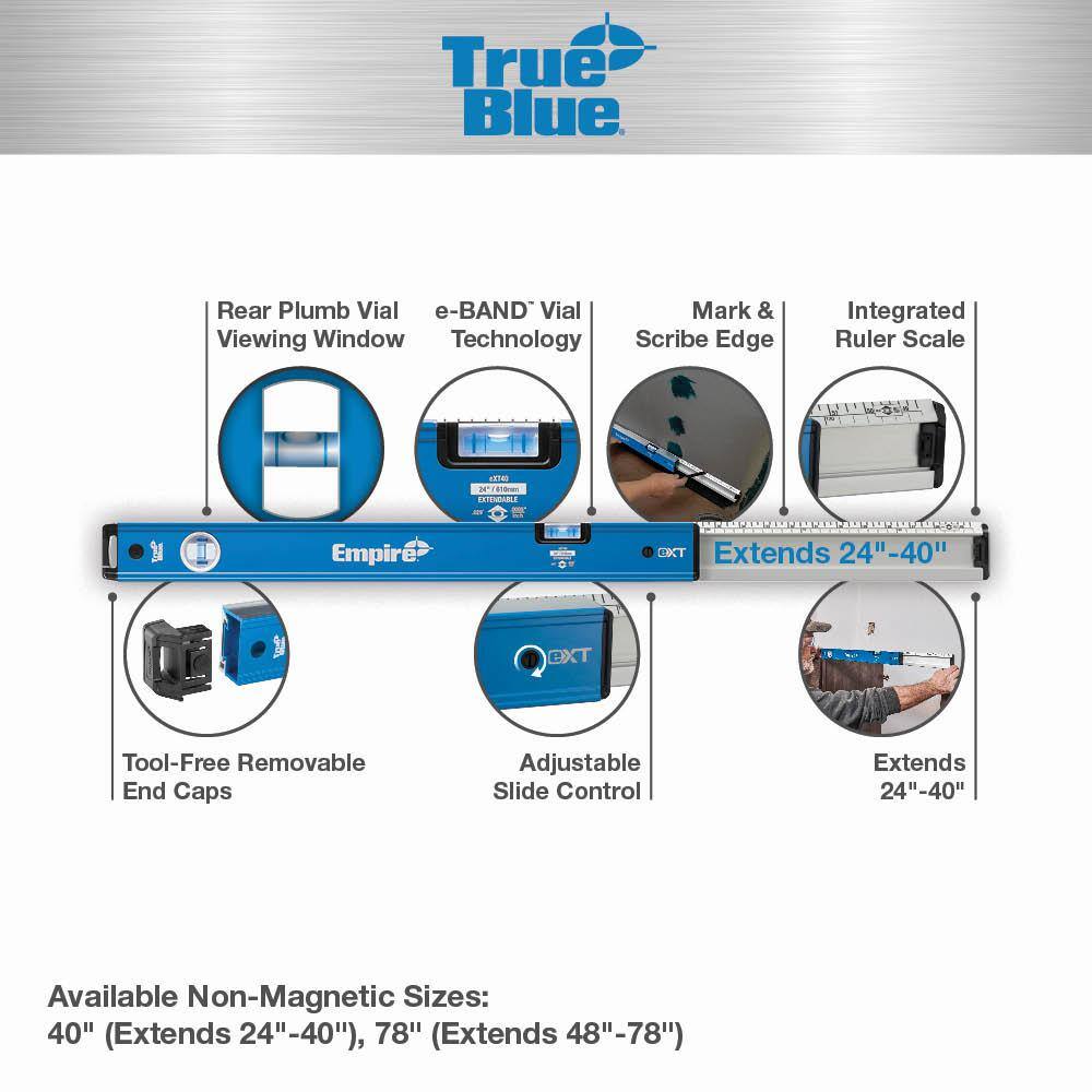 Empire eXT40-eXT78 True Blue Extendable Box Level Set (2-Pack)