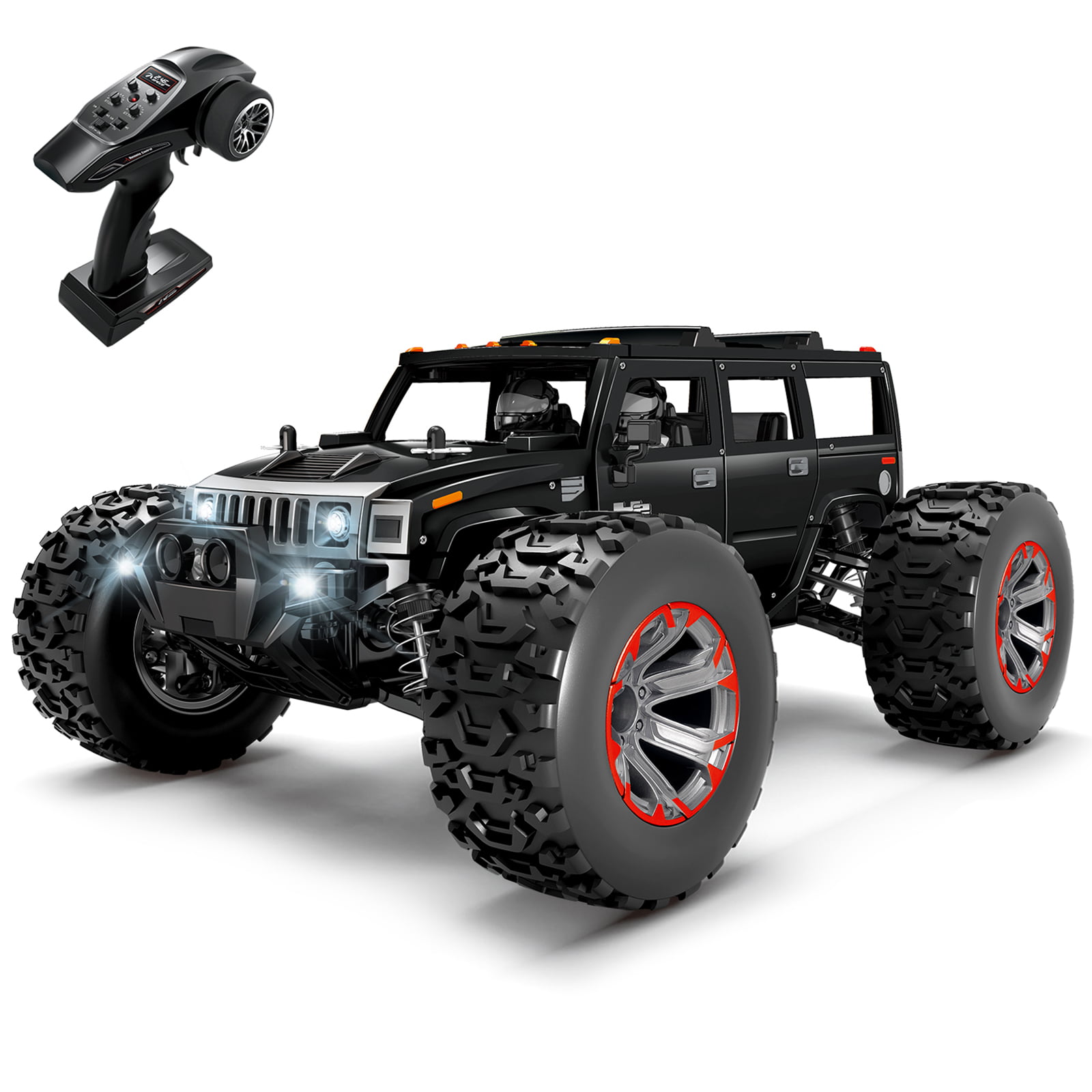 Fisca 1/10 Remote Control Hummer off Road Cars Toys for Adults. 60 Km/h High Speed. 4×4 Drive 4WD Monster Racing Drifting Trucks