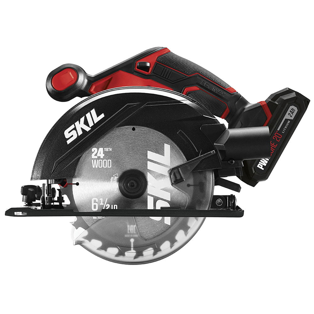 SKIL PWR CORE 20™ 20V 6-1/2-Inch Cordless Circular Saw. 2.0Ah Lithium Battery & Charger. CR540602