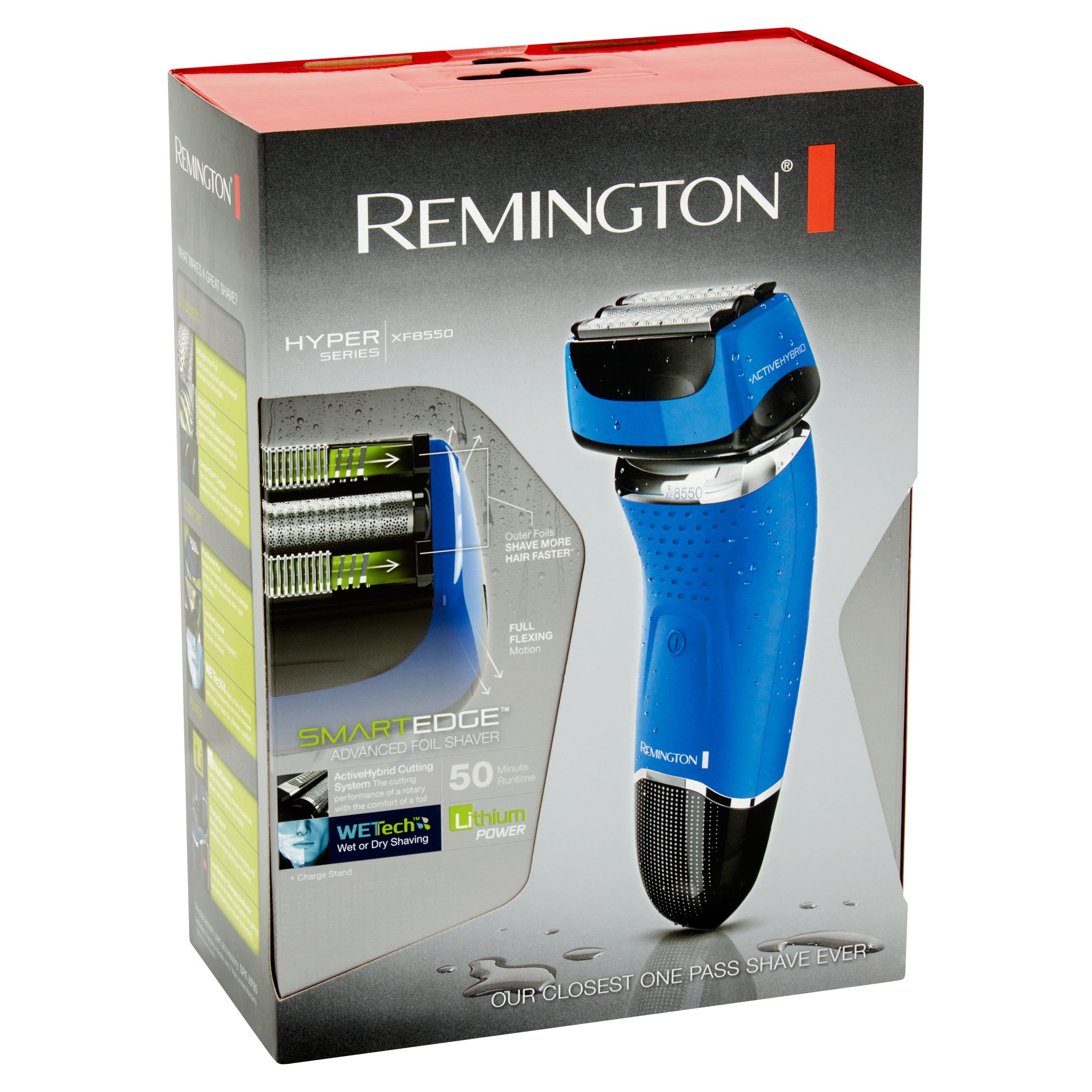 Remington SmartEdge Advanced Foil Shaver Hyper Series with WETech. Men-s Electric Razor. Electric Shaver. XF8550