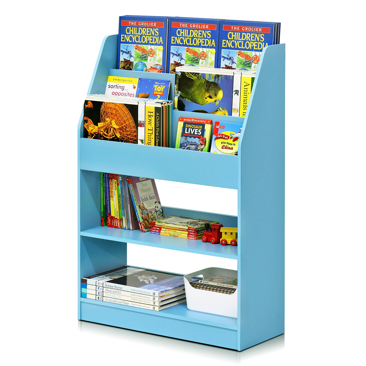 Furinno KidKanac Kids Bookshelf. 5 Shelf. Light Blue