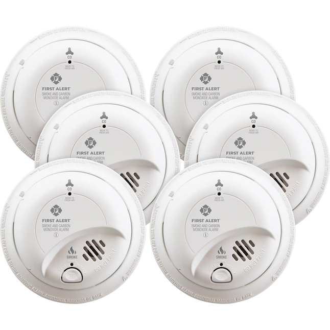 First Alert  Brk 6-Pack Hardwired Combination Smoke and Carbon Monoxide Detector