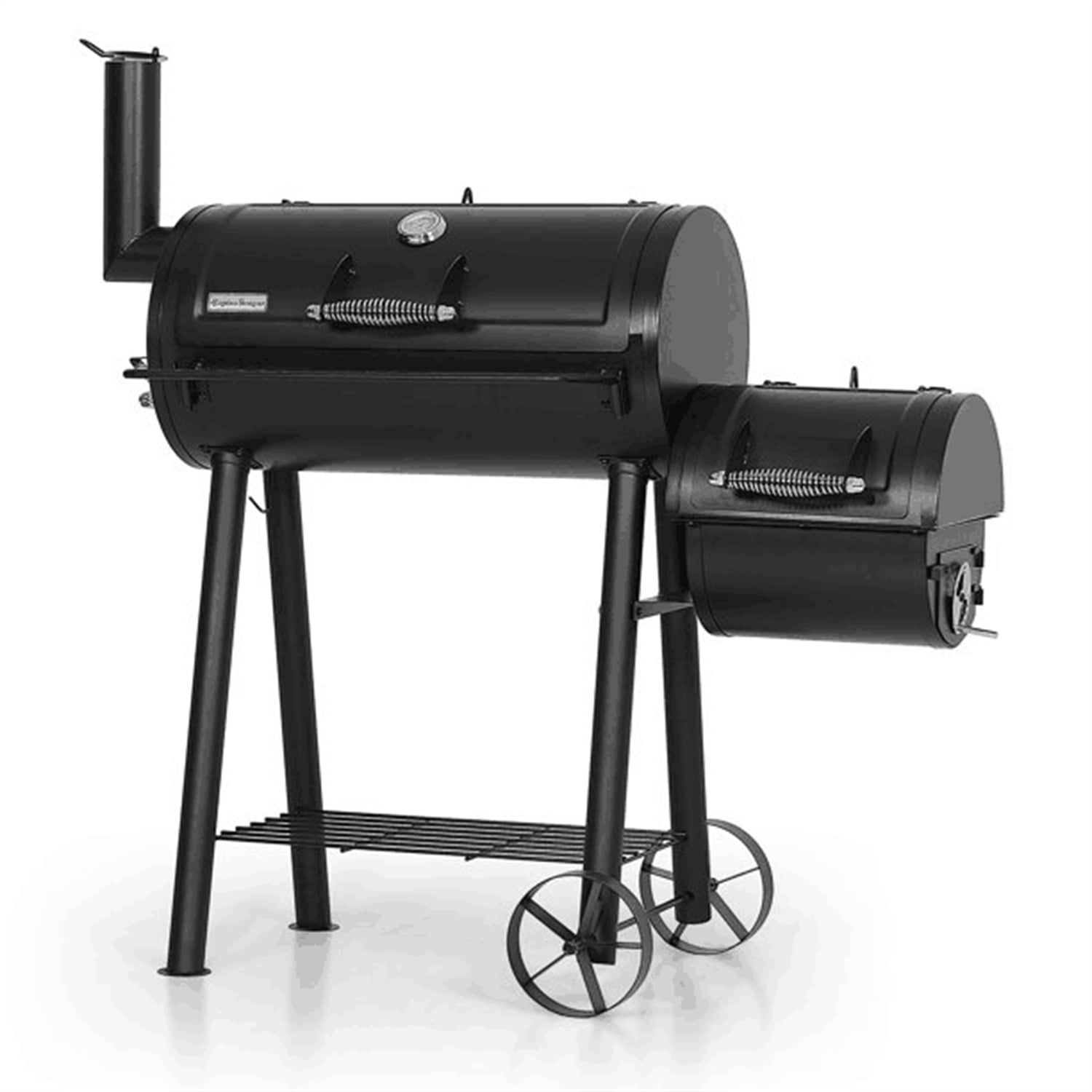MF Studio 28” BBQ Charcoal Grill with Offset Smoker for Backyard and Camping