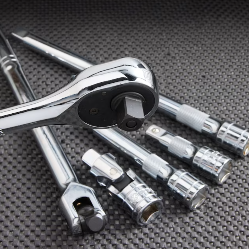 Kobalt 33-Piece Standard (SAE) and Metric Polished Chrome Mechanics Tool Set with Hard Case