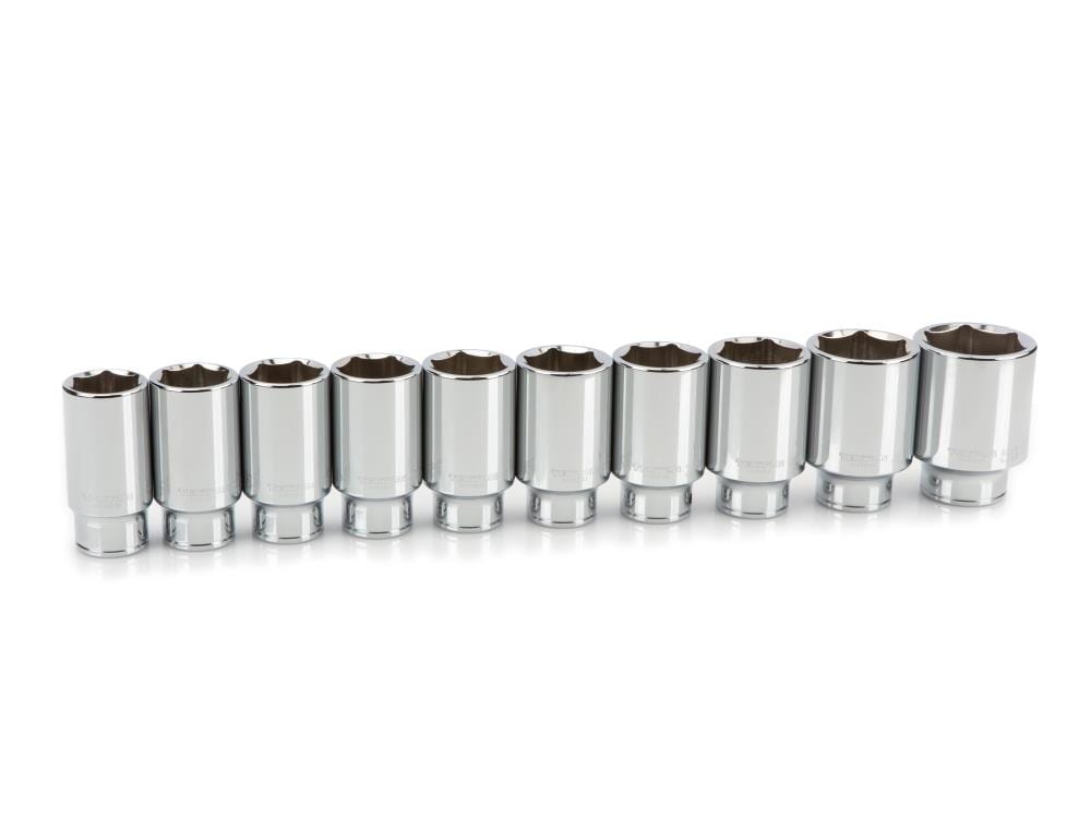 TEKTON 10-Piece Metric 3/4-in Drive 6-point Set Deep Socket Set